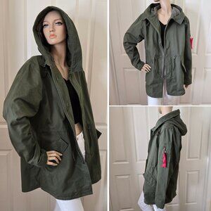 Women's Victorious Cargo Hoodie Jacket  SZ M Olive Green
